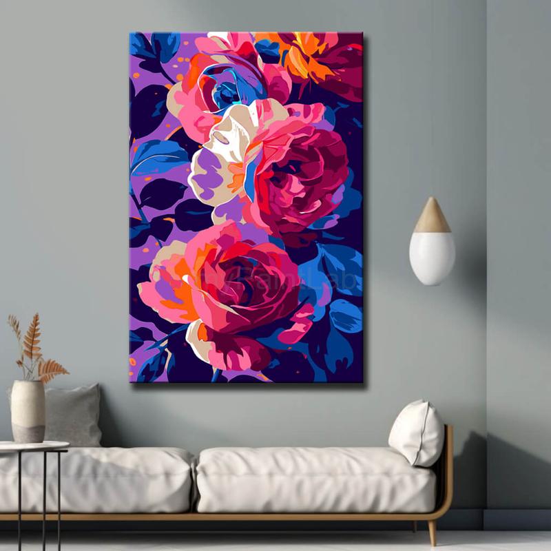 Malen nach Zahlen Farbenfrohe Blumen