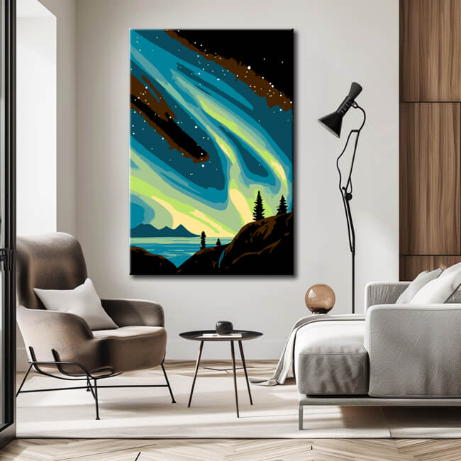 Malen nach Zahlen Wunderschöne Nordlichter