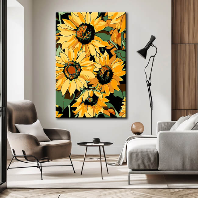 Malen nach Zahlen Sonnenblumen Kunst