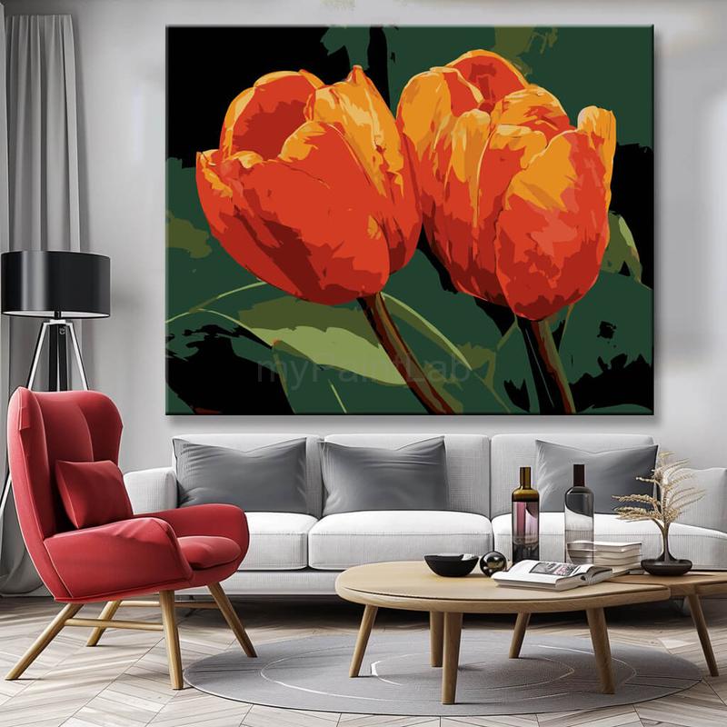 Malen nach Zahlen Zwei Tulpen
