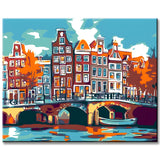 Malen nach Zahlen Niederlande Altstadt Amsterdam
