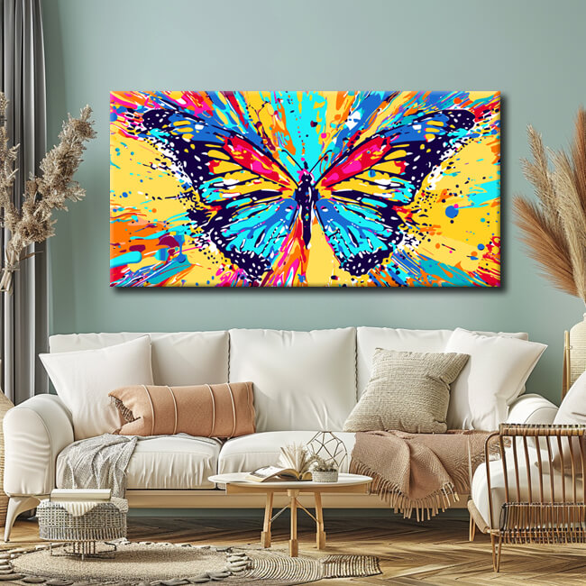Malen nach Zahlen Panorama Kunst Riesiger Bunter Schmetterling