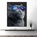Malen nach Zahlen Katze mit Brille