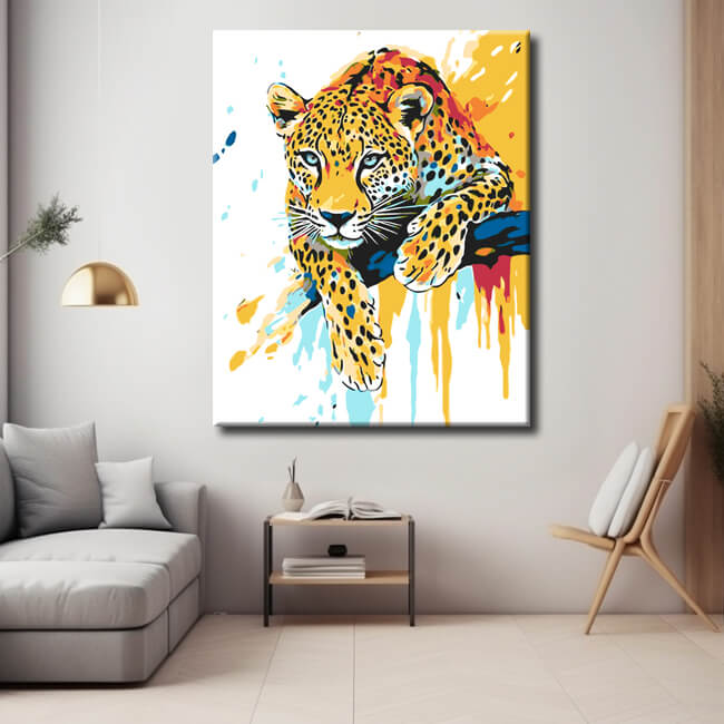 Malen nach Zahlen Tierkunst Leopard auf dem Baum