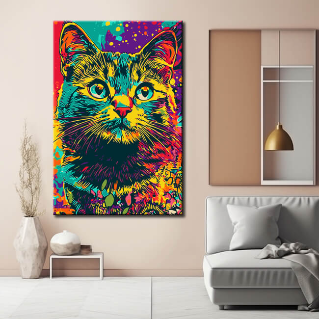 Malen nach Zahlen Katze Portrait Leuchtende Kunst