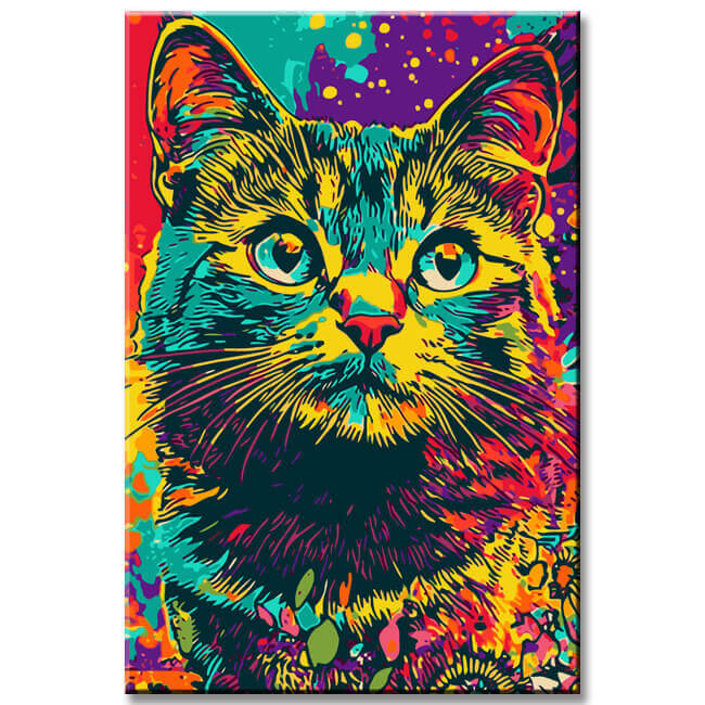 Malen nach Zahlen Katze Portrait Leuchtende Kunst