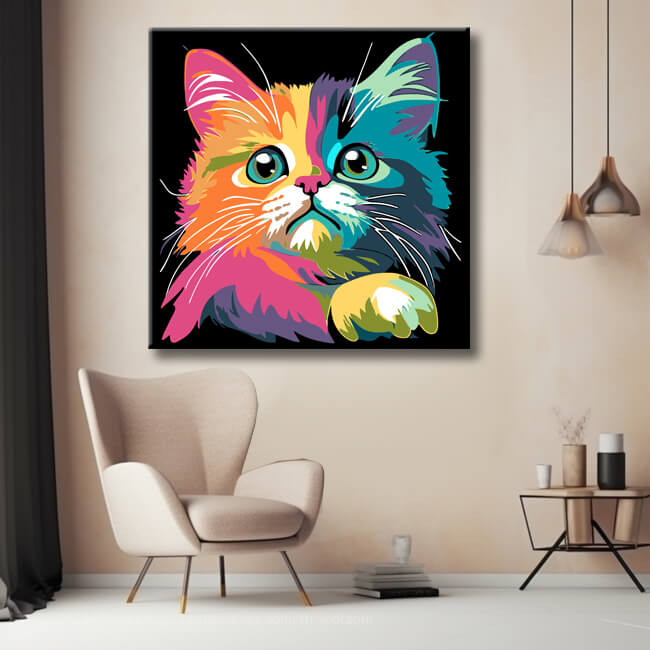 Malen nach Zahlen Bunte KatzenKunst