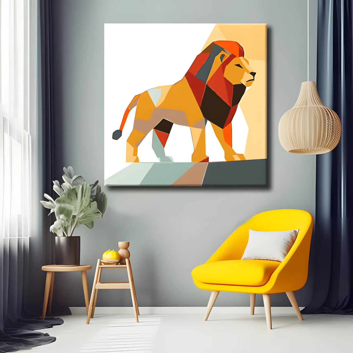 Malen nach Zahlen Polygon Löwe Kunst
