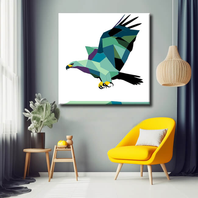 Malen nach Zahlen Polygon Adler Kunst