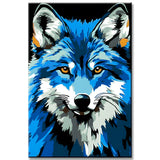 Malen nach Zahlen Blauer Fuchs Tier Kunst