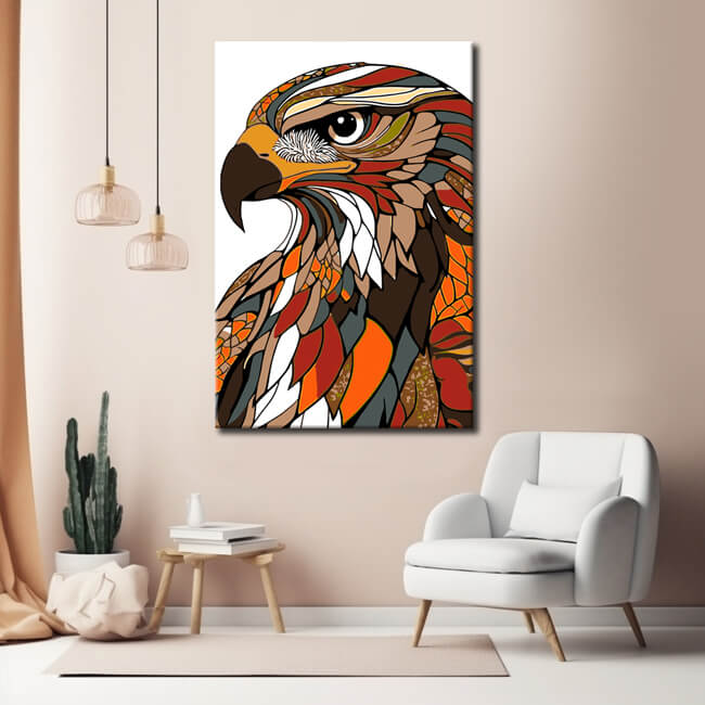 Malen nach Zahlen Grafik Tier Kunst Adler