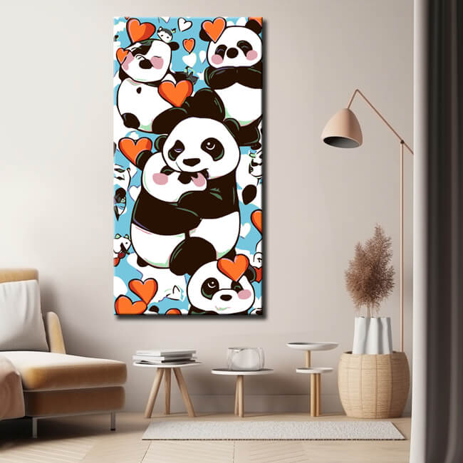 Malen nach Zahlen für Kinder Panda Liebe