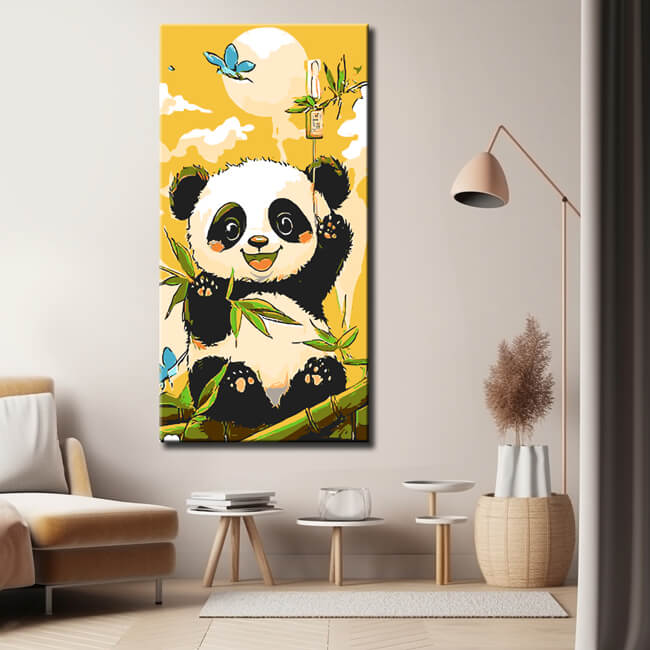 Malen nach Zahlen für Kinder Bambus Panda