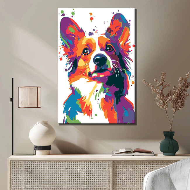 Malen nach Zahlen Pop Art Hund