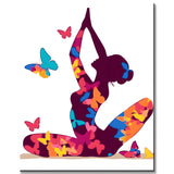 Malen nach Zahlen Schmetterlinge Yoga Kunst