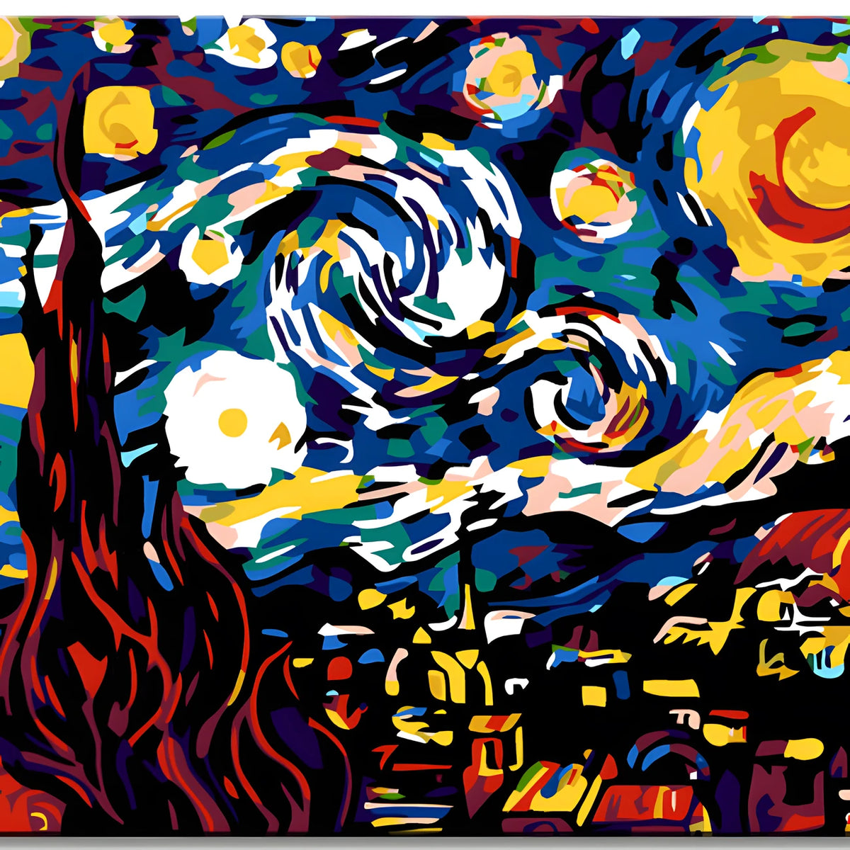 Malen nach Zahlen Sternennacht Landschaft