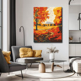 Malen nach Zahlen Herbstlandschaft mit bunten Blättern