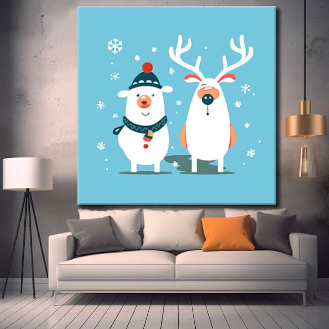 Painting by Numbers for Children Illustration Snow Figures