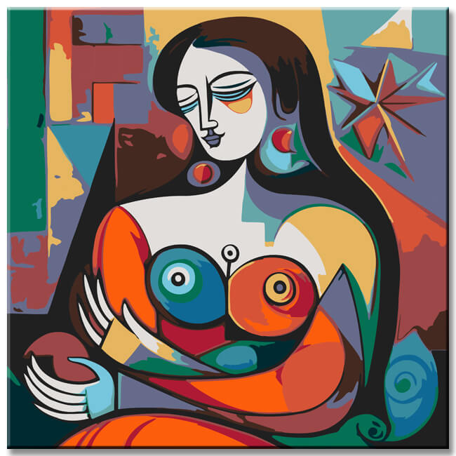 Kubistische Kunstwerke auf Galerieleinwand  Stilvolle und Einzigartige WandBilder, 9-teilig