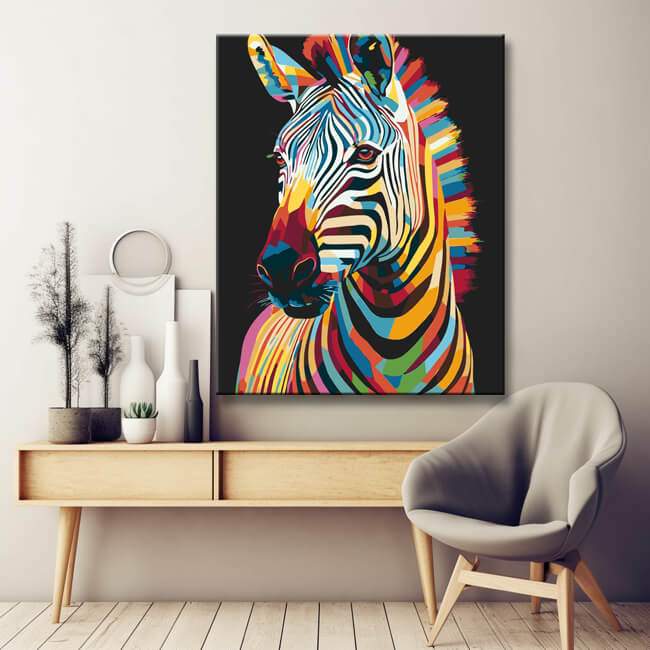 Malen nach Zahlen Tierkunst Zebra Porträt I