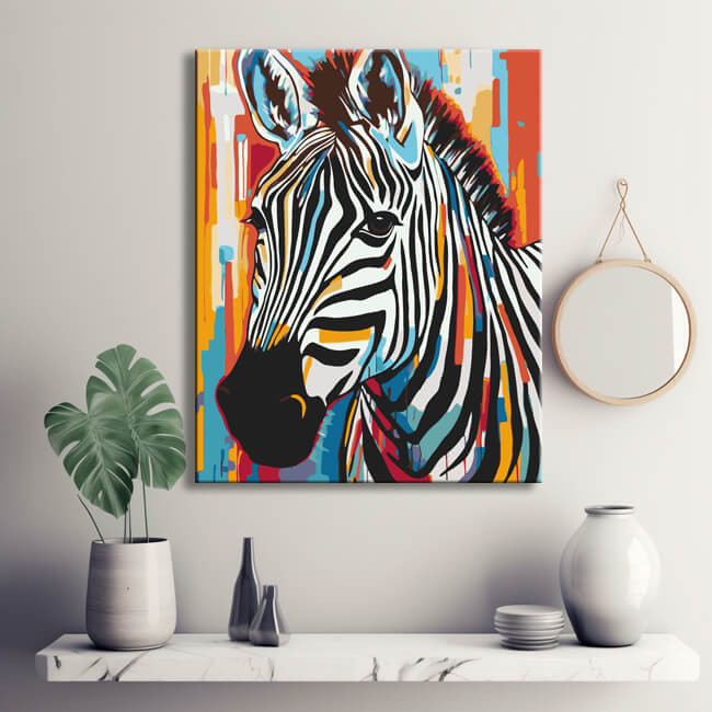 Malen nach Zahlen Tierkunst Zebra Porträt II