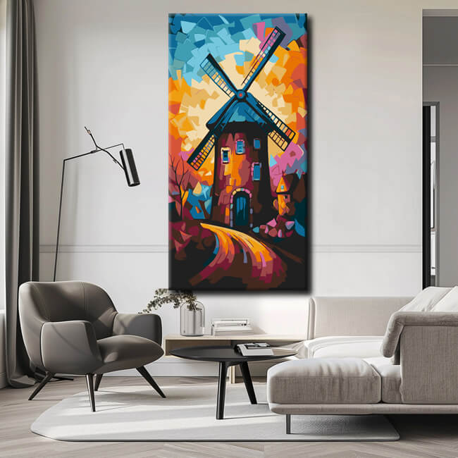 Malen nach Zahlen: Farbige WindmühlenKunst II