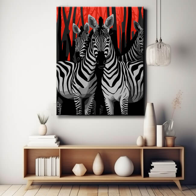 Zebra Muster - Malen nach Zahlen Kunstmalerei