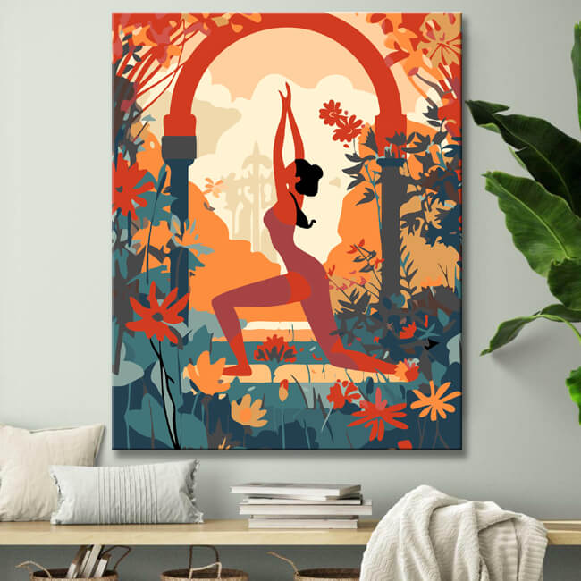 Yoga- Kunstbild zum Ausmalen Malen nach Zahlen
