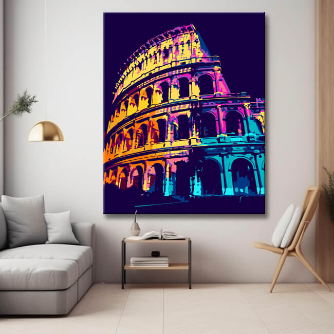 Pop Art Kolosseum Rom Malen nach Zahlen