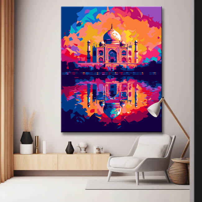 Traumhafte Taj Mahal Malen nach Zahlen