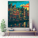 Stadtansicht Amsterdam - Malen nach Zahlen