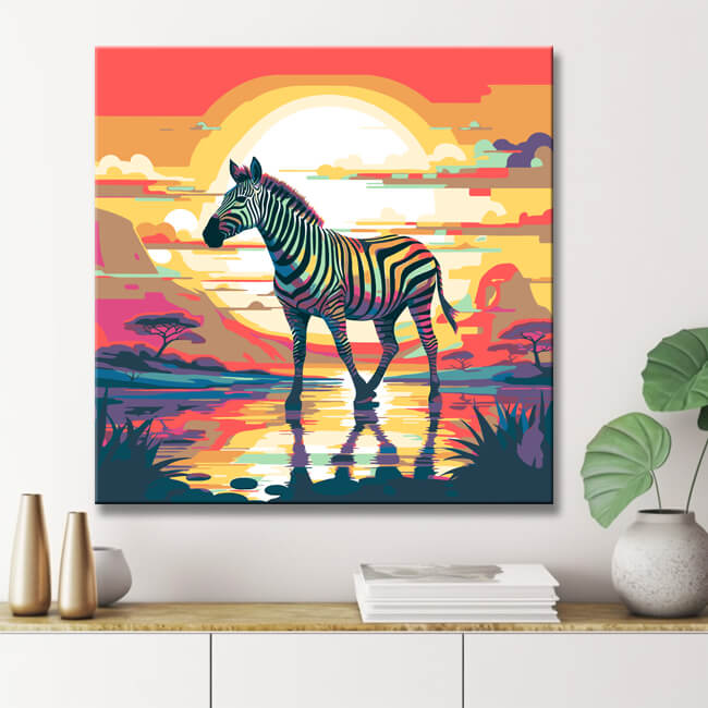 Zebra Spaziergang Malen nach Zahlen