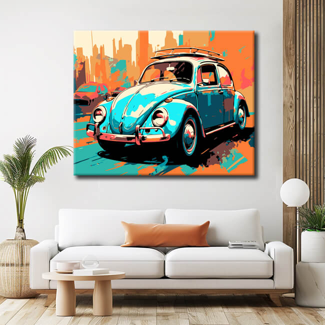 Malen nach Zahlen Illustration VW Käfer