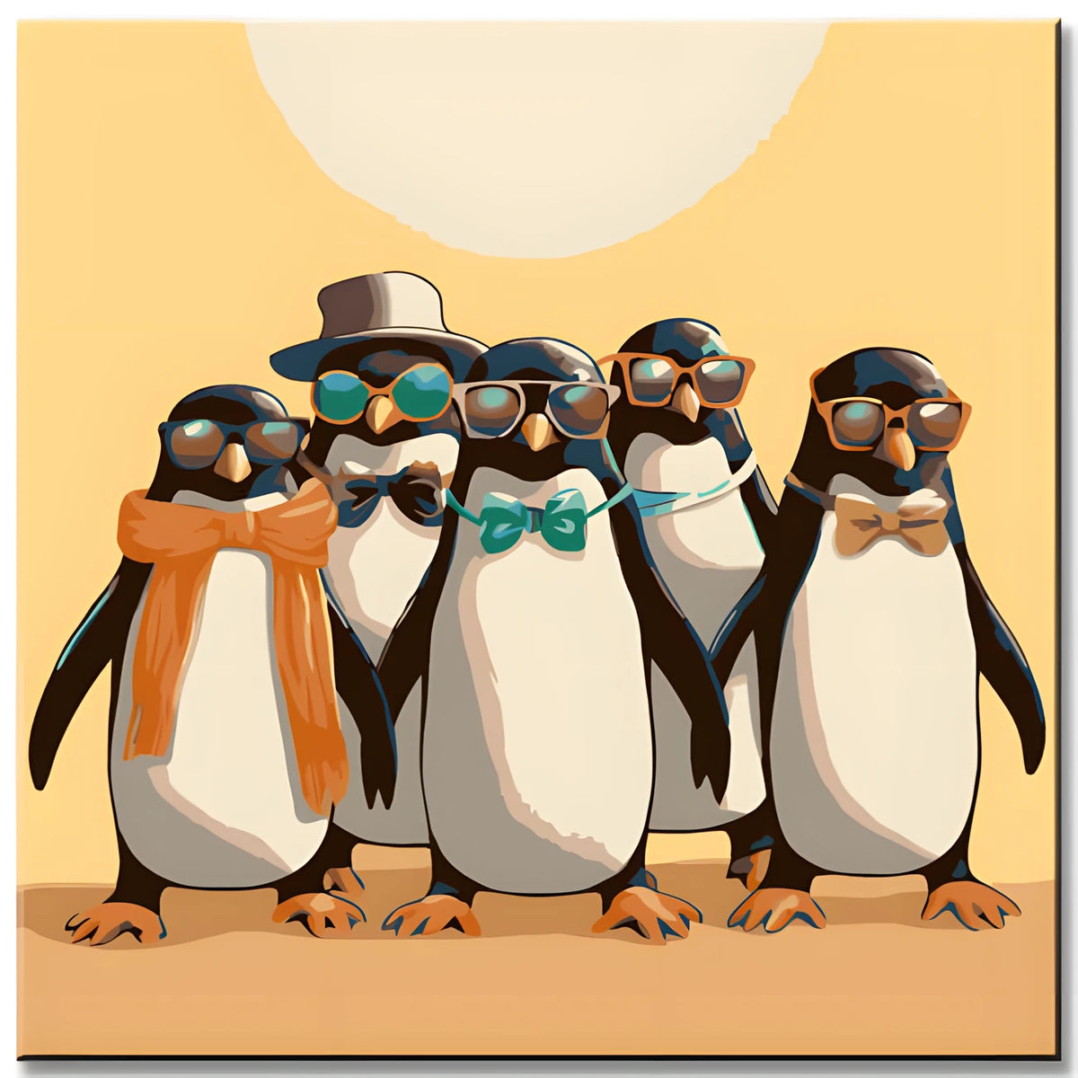 Pinguin-Posse - Malen nach Zahlen