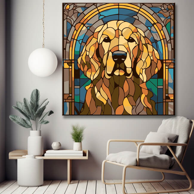 Golden Retriever im Tiffany Stil - Malen nach Zahlen