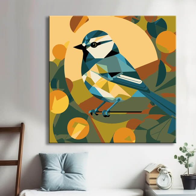 Blaumeise - Malen nach Zahlen Abstrakte Kunst