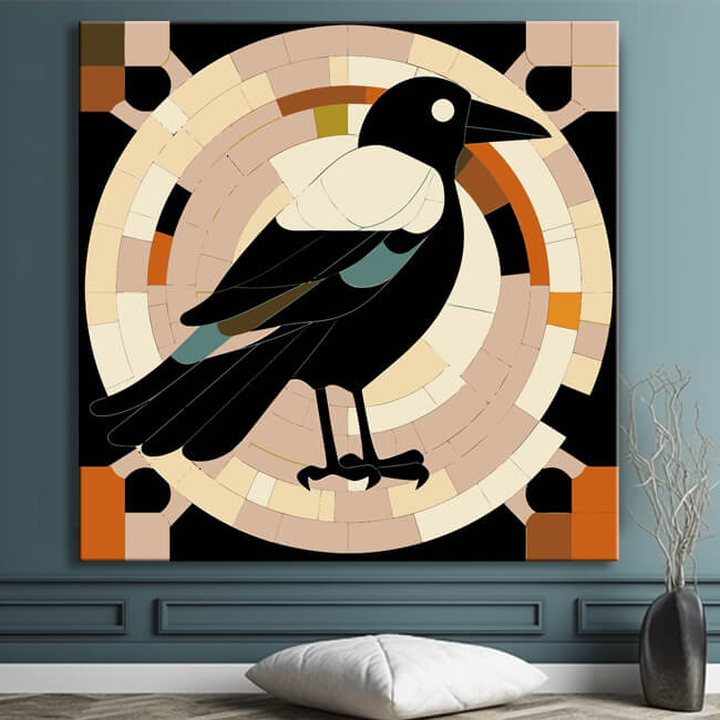 Elster Vogel - Malen nach Zahlen Abstrakte Kunst