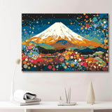 Malen nach Zahlen Mount Fuji Japan mit bunten Kreisen