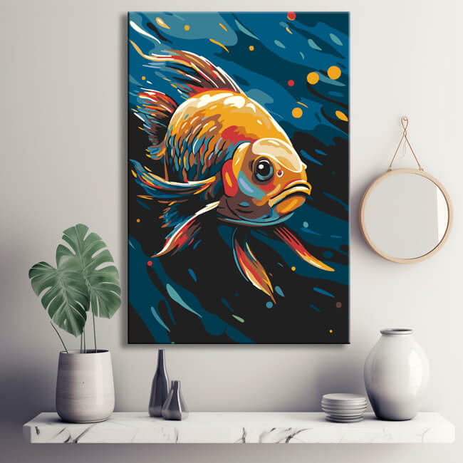 Farbenfroher Fisch - Malen nach Zahlen Tierkunst