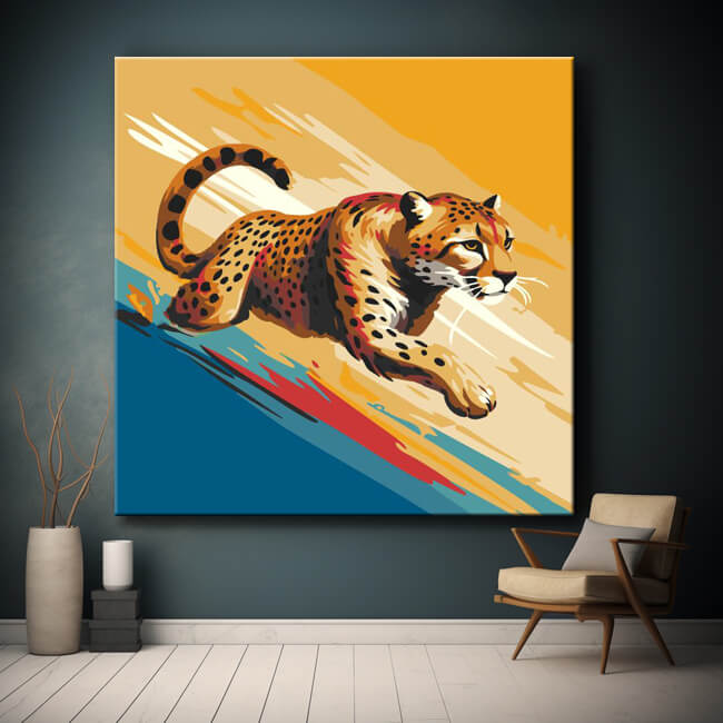 Gepard im Sprint - Malen nach Zahlen