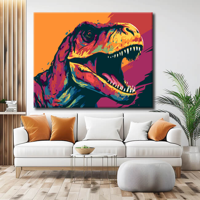 Wütender T-Rex - Malen nach Zahlen