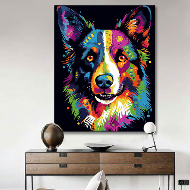 Malen nach Zahlen Tierkunst Malerei Border Collie