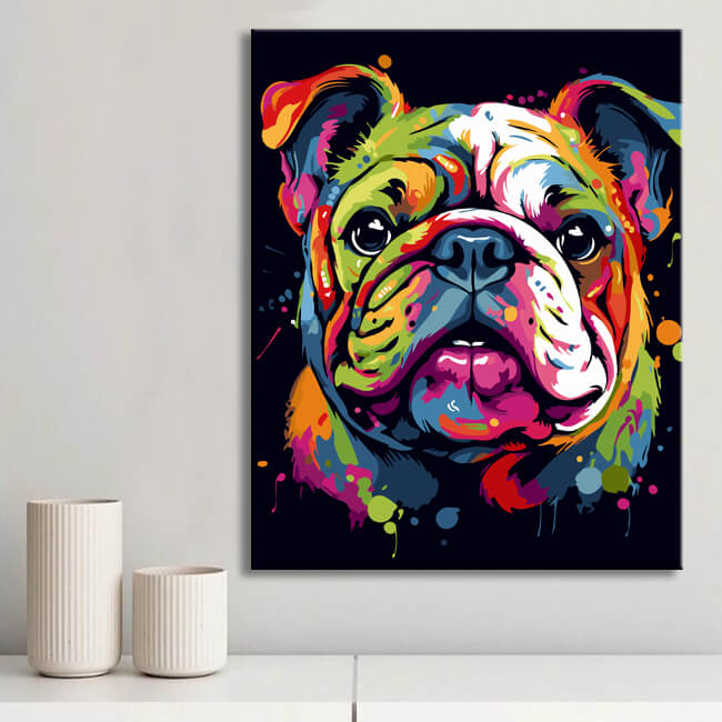 Malen nach Zahlen Tierkunst Malerei Bulldogge groß