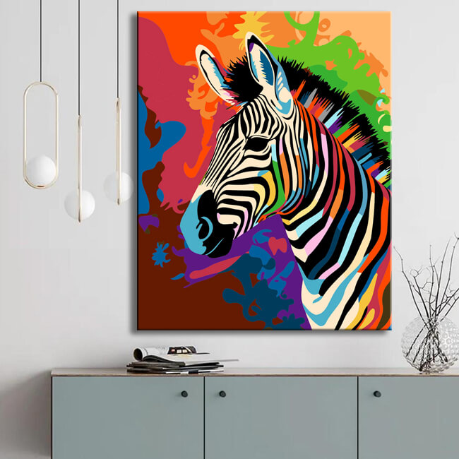 Malen nach Zahlen Tierkunst Malerei Zebra