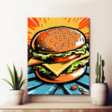 Hamburger - Malen nach Zahlen PopArt Stil