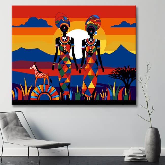 Maasai-Krieger am Kilimandscharo - Malen nach Zahlen
