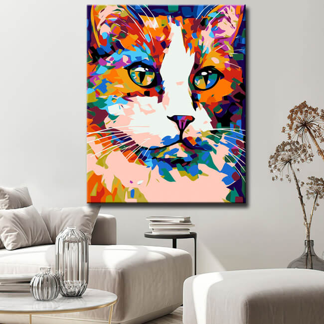 Ragdoll-Katze in Picasso-Stil Malen nach Zahlen