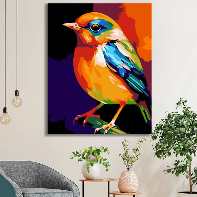 Nachtigall Vogel - Malen nach Zahlen
