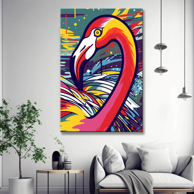 Flamingo Malen nach Zahlen Tierkunst