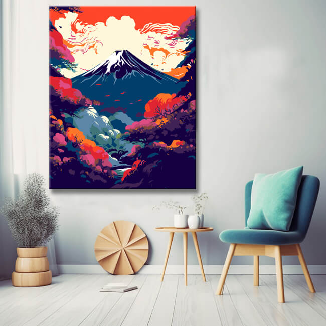 Malen nach Zahlen Bunter Mount Fuji